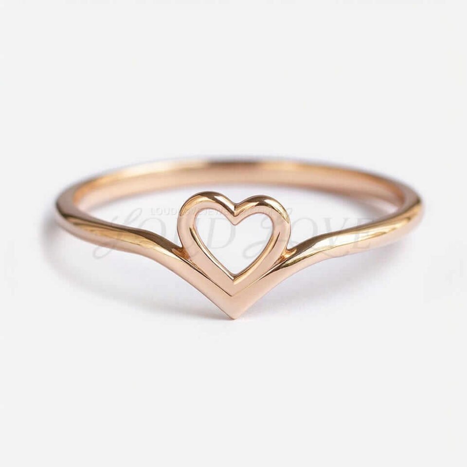 Ring with a simple open-heart design.